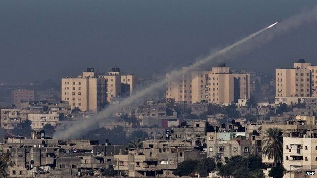 Misiles de Hamas contra Israel